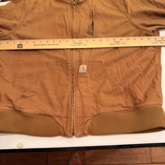 Women's Carhartt jacket Size 2XL 20 Tan Bomber Relaxed Fit Workwear - Picture 8 of 11